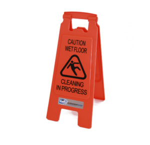 Caution Wet Floor Sign Cleaning in Progress - Orange