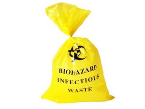 Bags: Yellow Biohazard Bag 50um (320x250) x880mm - Pack 25