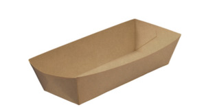 Food Packaging: Hot Dog Paper Tray-Brown Kraft. 50 per sleeve