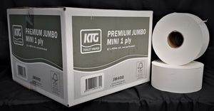 Products: HD Premium Jumbo Mini 1ply Non-perforated x 12 Rolls