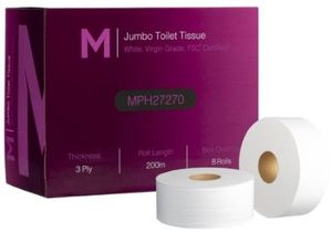 MPH Jumbo 3ply, 200mtr x 8 rolls