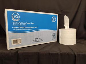Paper Towels on a Roll: HD CenterPull 2ply White Hand Towel 140m x 6 rolls