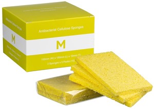 All Purpose Sponges - Green, Pink, Blue, Yellow, Carton of 15 Sponges
