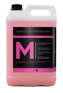 Fragranced Flowing Hand Soap - Pink, 5L Refill Bottle - Hygiene Supplies Expert