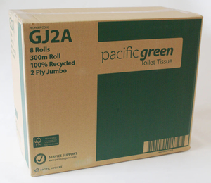 Products: Pacific Green 2 Ply Jumbo Roll - 300m/roll, 8 rolls/case - Hygiene Supplies Expert