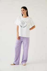 Sale: Band Tee | White/Green