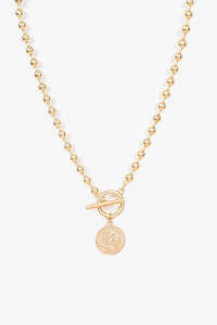Ball Chain Fob With Coin | Gold