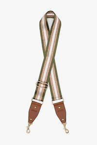 Bag Straps: Bag Strap | Khaki/Rose Gold Stripe