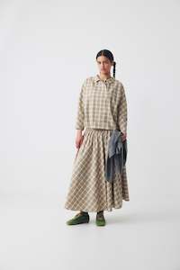 Ricochet: Chance Top | Dark Beige Plaid