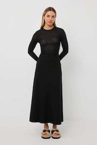 Skirts: Fluid Skirt | Black Suiting