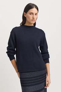 Relaxed Mock Neck | French Navy