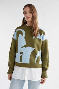 Knitwear: Leben Sweater | Blue/Artichoke