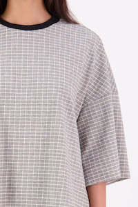 Gia Cotton Tee | Grey Abstract