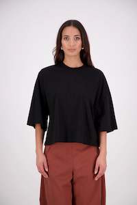 Gia Cotton Tee | Black