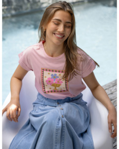 Cuff Tee | Mauve Jardin Tile