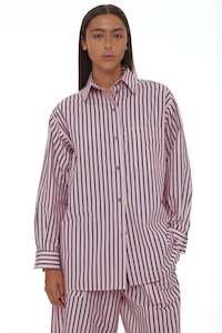 Anchor Shirt | Light Pink/Plum Stripe