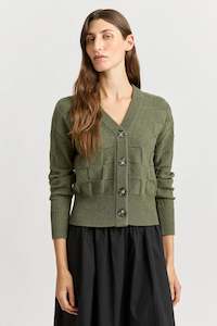 Knitwear: Tile Stitch Cardi | Olive