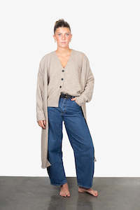 Knitwear: Long Cardigan | Oat