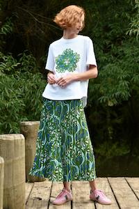 Skirts: Skipped A Pleat | Green/Blue