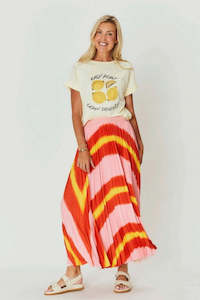 Skirts: Simone Pleat Skirt | Sunrise