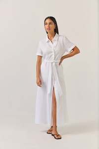 Tuesday: Godet Shirt Dress | White