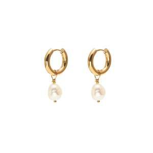 Silk Steel: Allure Hoops | Pearl/Gold