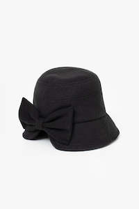 Bow Cloche Hat | Black
