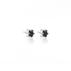 Harmony Stud Earrings | Black Spinal/Silver