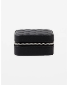 Jewellery Box Large Square | Black Quilted