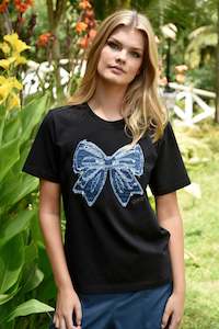 Coop: Simply Bowtiful T-shirt | Black/Denim
