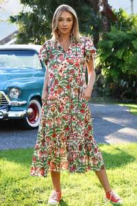 Dresses: A Little Flair Dress | Berry Print