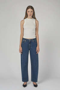 Chloe Midrise Barrel Jean | Pacific Blue