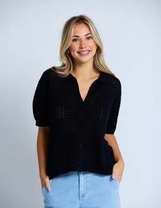 Tops Shirts: Polly Knit | Black