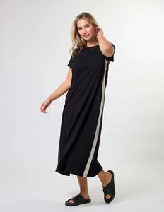 Leah Dress | Black Stripe