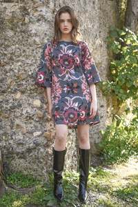 Dresses: Shift In Style | Grey/Pink