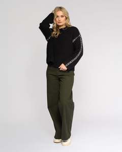 Knitwear: Lennox Sweater | Black/White