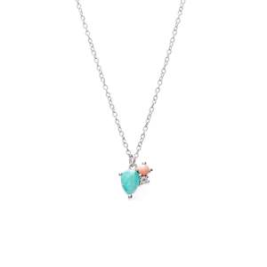 Silk Steel: Bloom Necklace | Amazonite/Pink Opal/RQ/Silver