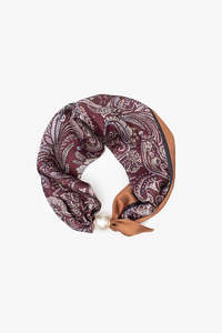 Pearl Fasten Neck Tie | Merlot Paisley