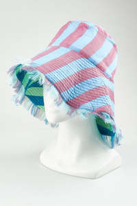Scarfs Hats 1: Fray Bucket Hat | Capri Blue