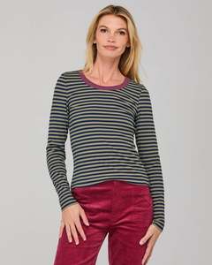 Bellissimo Stripe L/S Stripe | Navy/Khaki