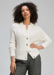 Knitwear: Alpaca Cardi | White