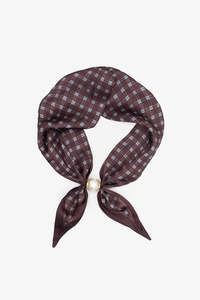 Antler: Pearl Bow Fasten Neck Tie | Cocoa Check