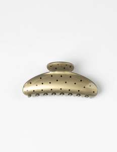 Hair Claw | Metallic Grey With Bk Mini Dot