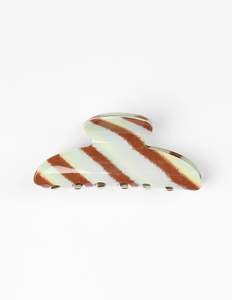Hair Claw | Stripey Teal and Brown