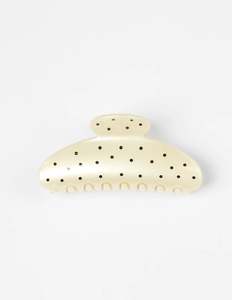 Hair Claw |  Pearl With Black Dots