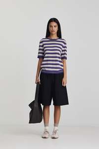 Francisco Knit Tee | Lilac/Dark Purple