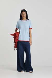 Florent Knit | Ice/Bright Red