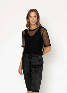 Tops Shirts: Arrow Mesh Top | Black