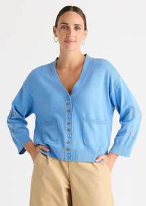 Knitwear: Sweat Heart Cardi | Bluebell