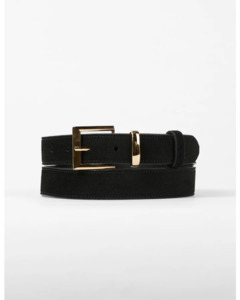 Size M L: Belt | Black with Antique Buckle